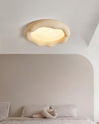 Ceiling Light Organic Resin and Fiberglass Fixture in Beige