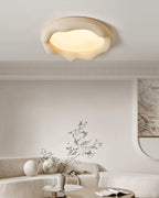 Ceiling Light Organic Resin and Fiberglass Fixture in Beige