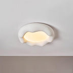 Ceiling Light Organic Resin and Fiberglass Fixture in Beige