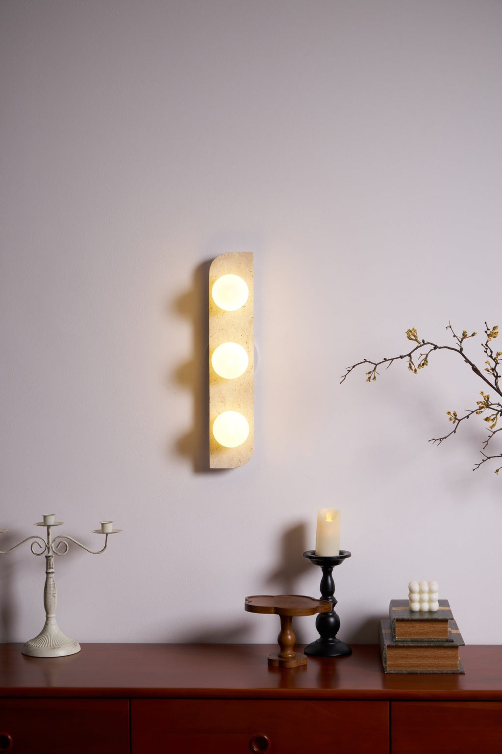 Alsilis Wall Light Minimalist in Travertine - Kingsley Beaumont