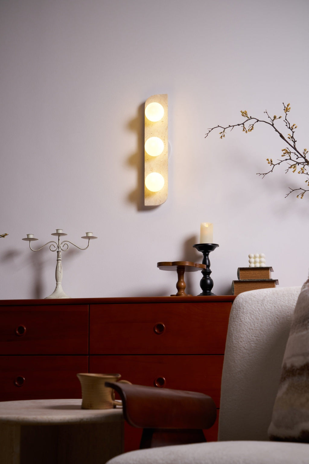 Alsilis Minimalist Travertine Wall Light