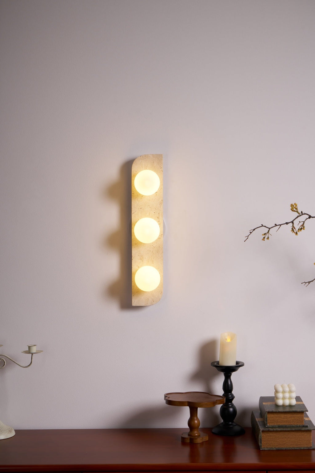 Alsilis Wall Light Minimalist in Travertine - Kingsley Beaumont