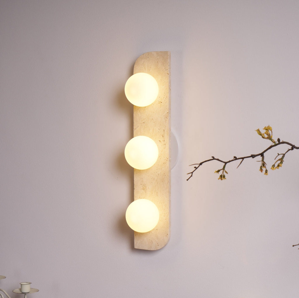 Alsilis Wall Light Minimalist in Travertine - Kingsley Beaumont