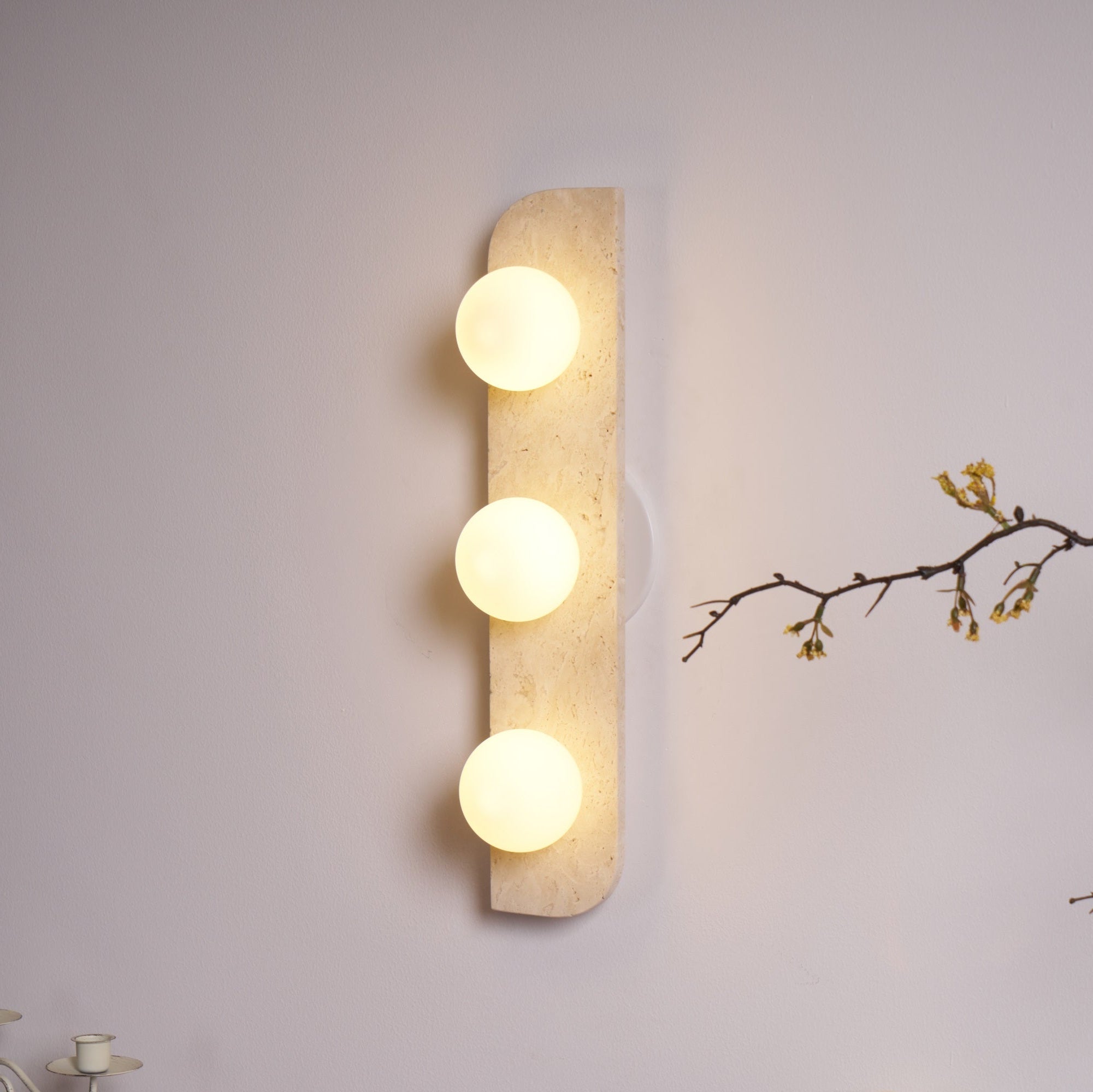 Alsilis Wall Light Minimalist in Travertine - Kingsley Beaumont