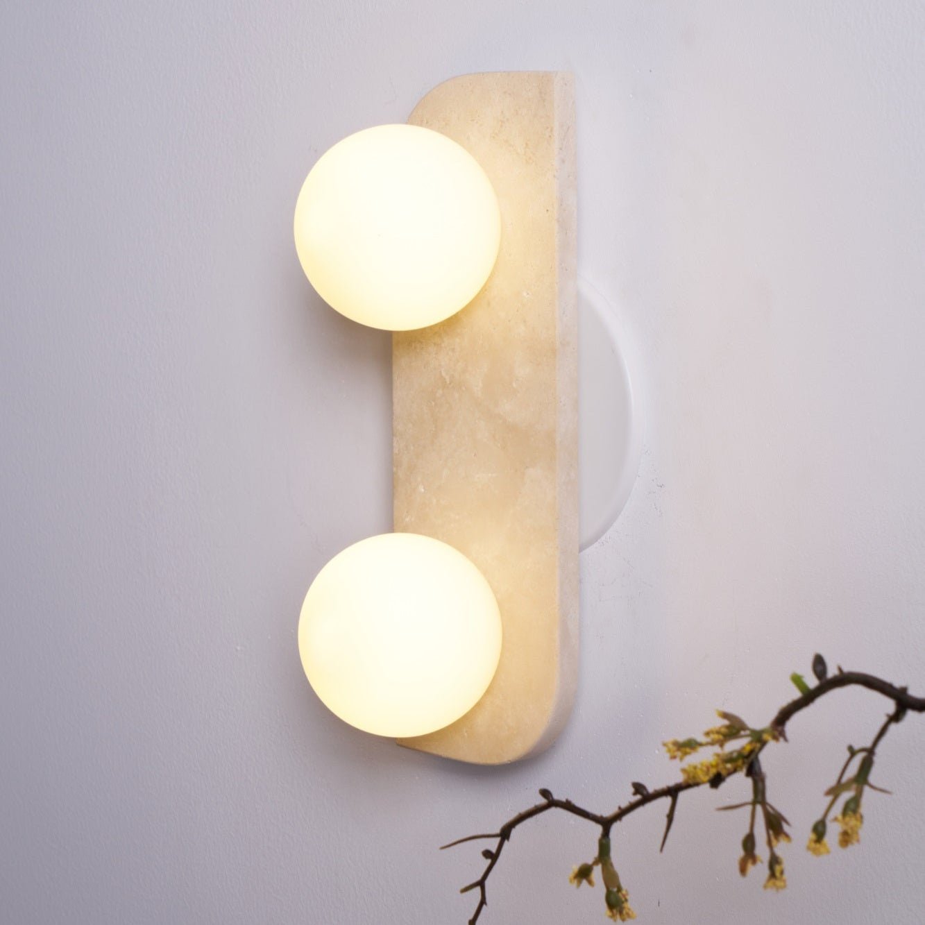Alsilis Wall Light Minimalist in Travertine - Kingsley Beaumont