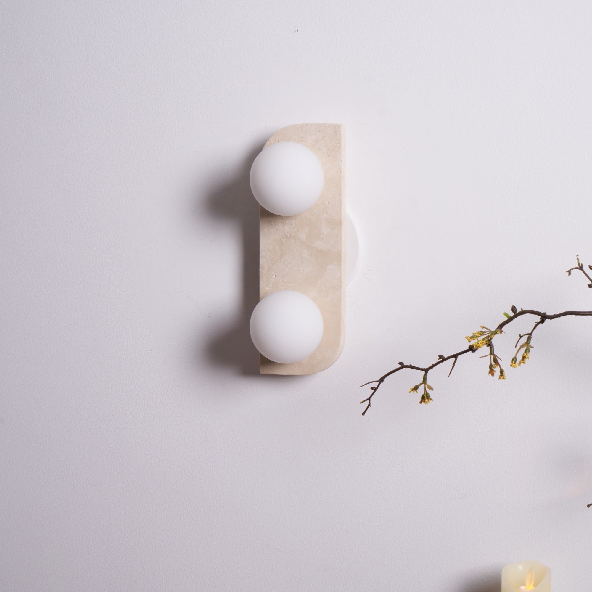 Alsilis Wall Light Minimalist in Travertine - Kingsley Beaumont