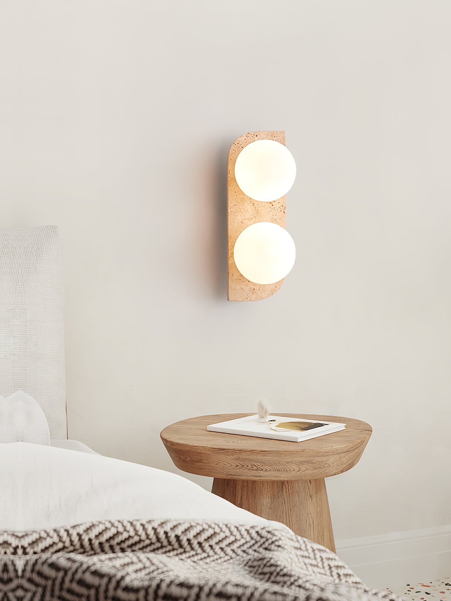 Alsilis Wall Light Minimalist in Travertine - Kingsley Beaumont