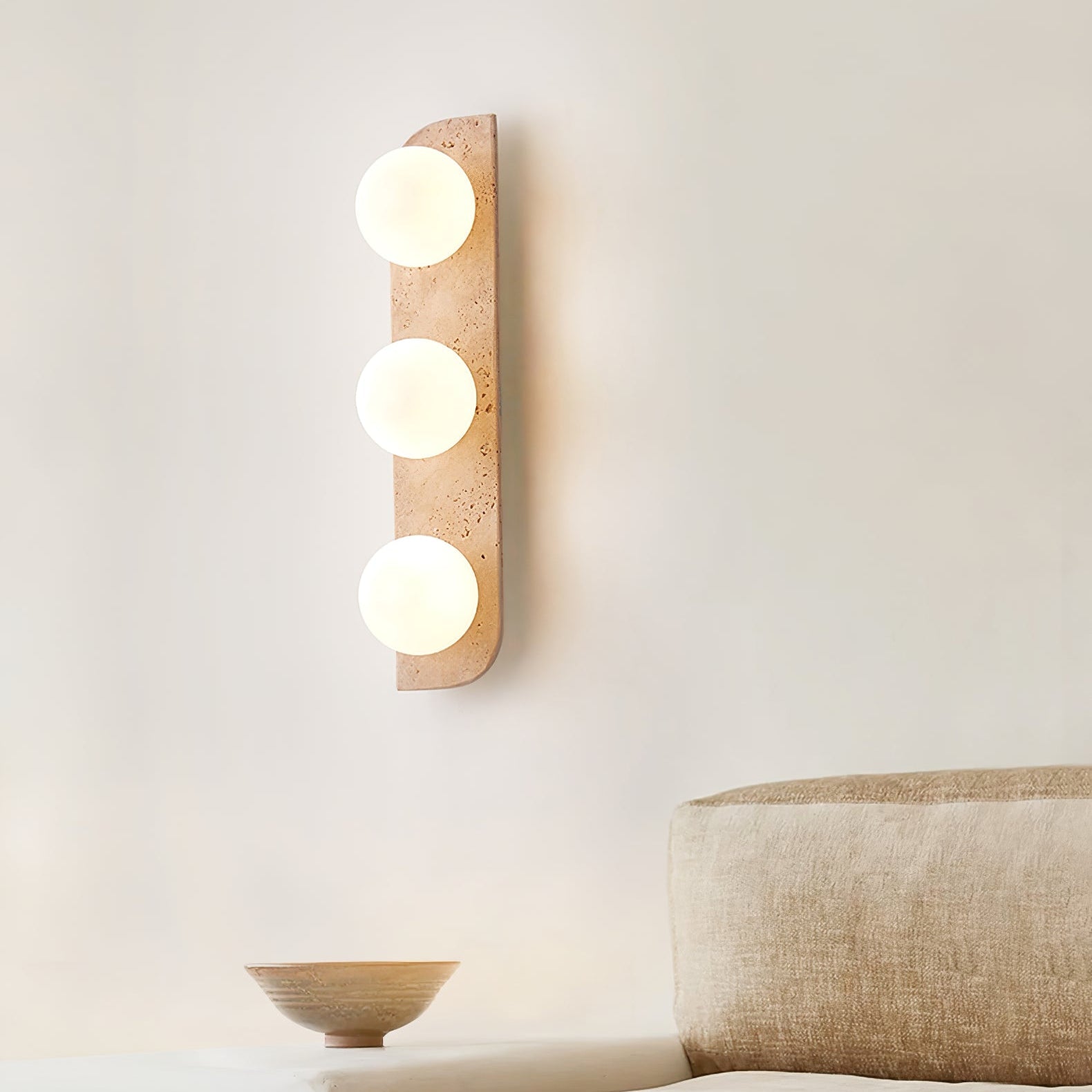 Alsilis Wall Light Minimalist in Travertine - Kingsley Beaumont