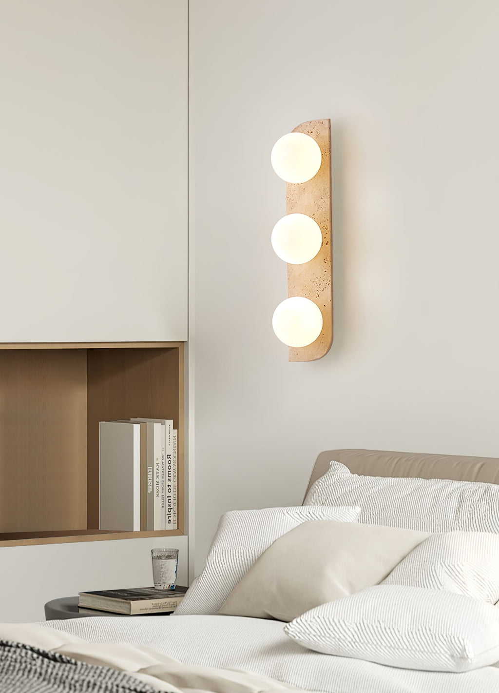 Alsilis Wall Light Minimalist in Travertine - Kingsley Beaumont