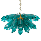 Aurora Chandelier Emerald Crystal Starburst Gold