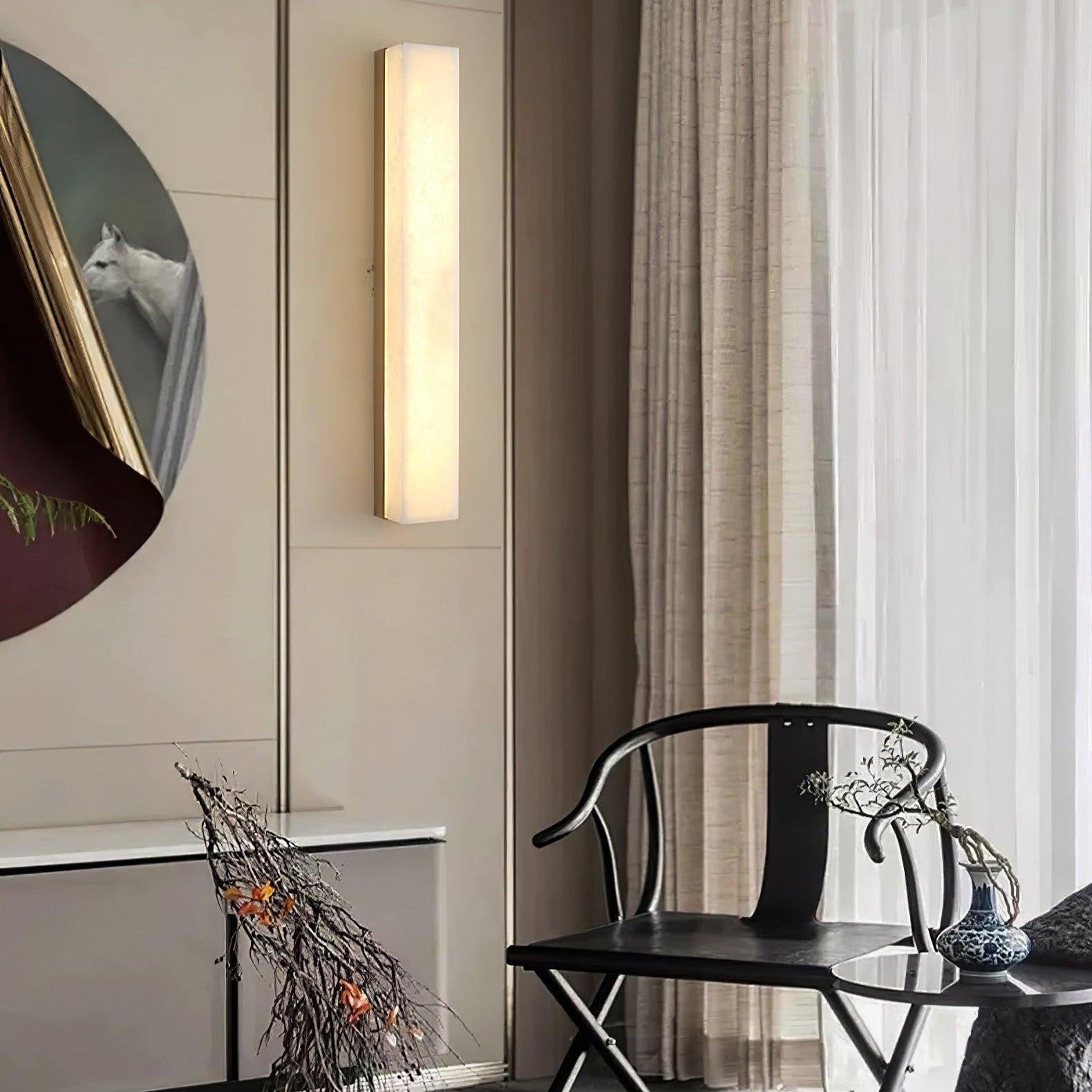 Isen Linear Brass Alabaster Wall Lamp
