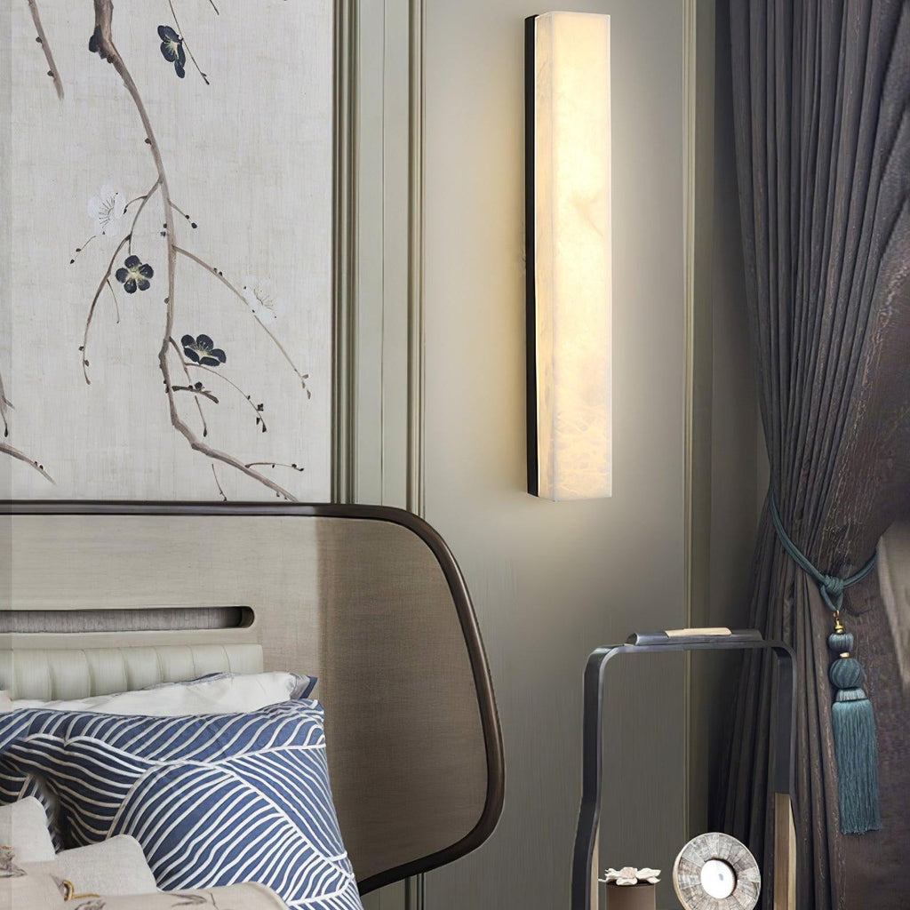 Isen Linear Brass Alabaster Wall Lamp