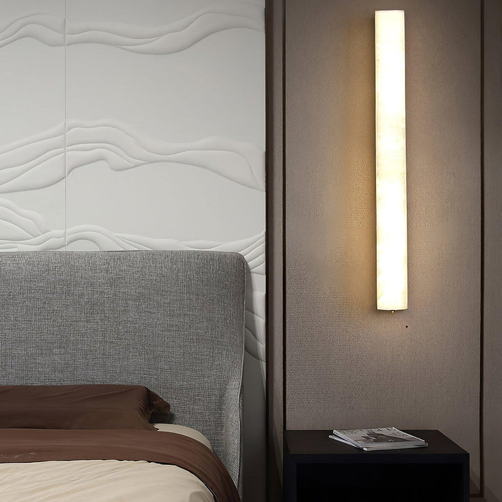 Kristy Linear Brass  Alabaster Wall Lamp