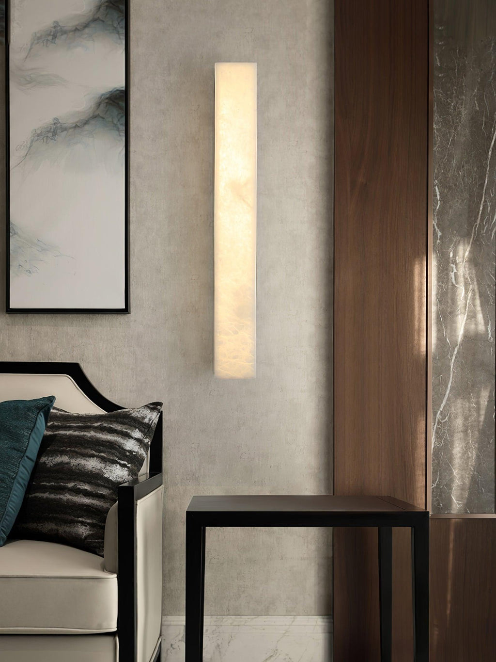 Luste Minimalist  Alabaster  Wall Lamp Rectangular