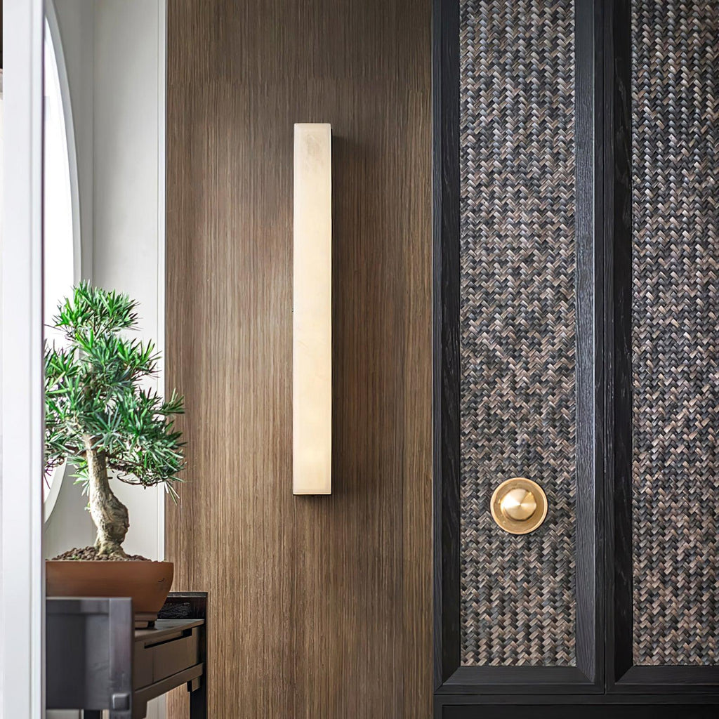 Isen Linear Brass Alabaster Wall Lamp