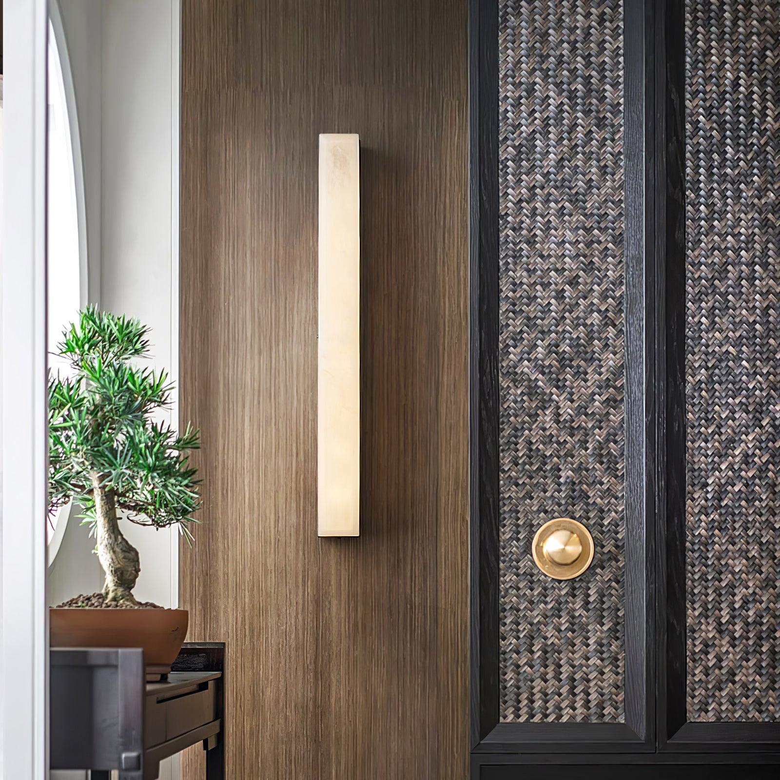 Kristy Linear Brass  Alabaster Wall Lamp