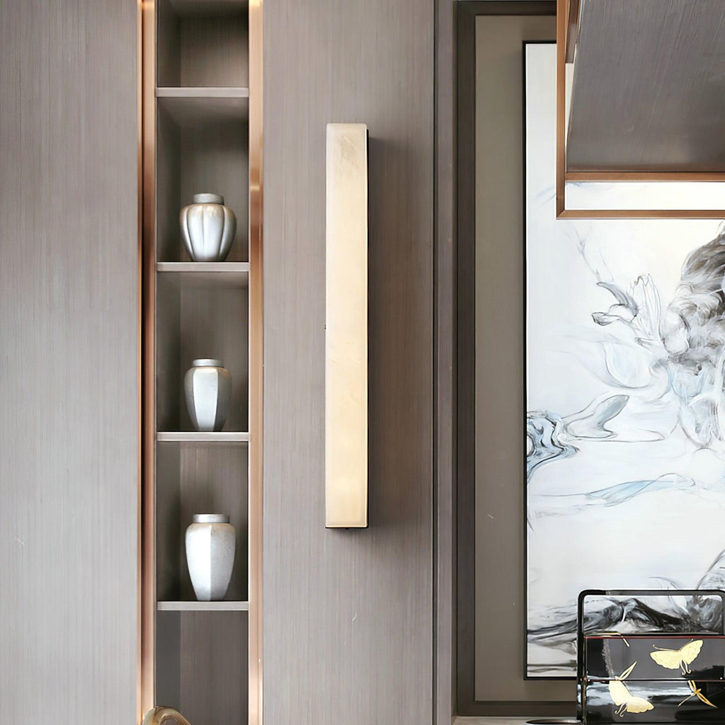 Isen Linear Brass Alabaster Wall Lamp