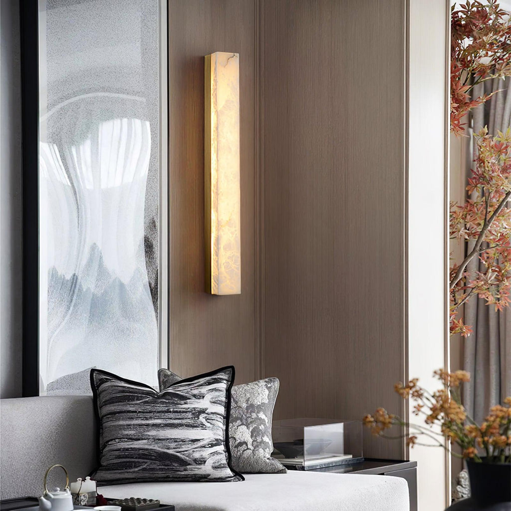 Isen Linear Brass Alabaster Wall Lamp