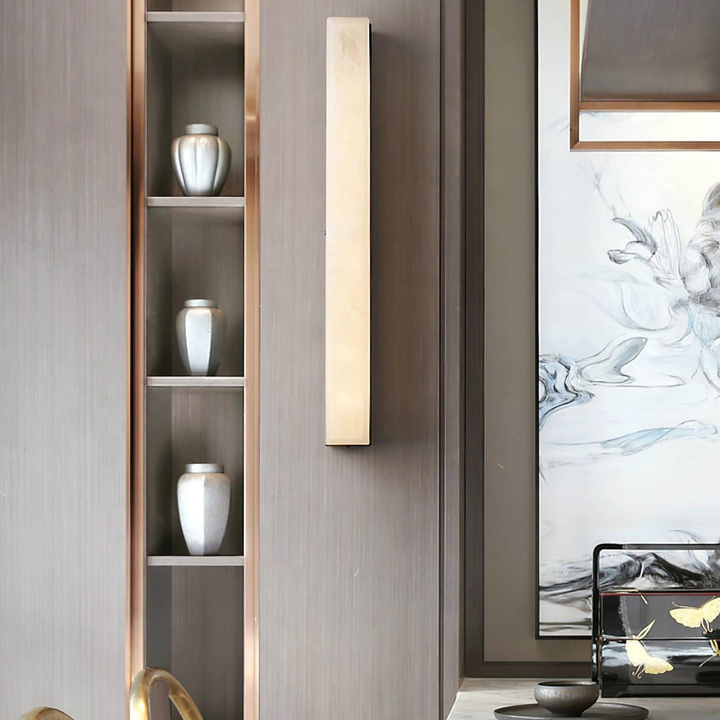 Isen Linear Brass Alabaster Wall Lamp