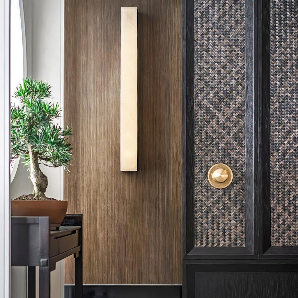 Isen Linear Brass Alabaster Wall Lamp