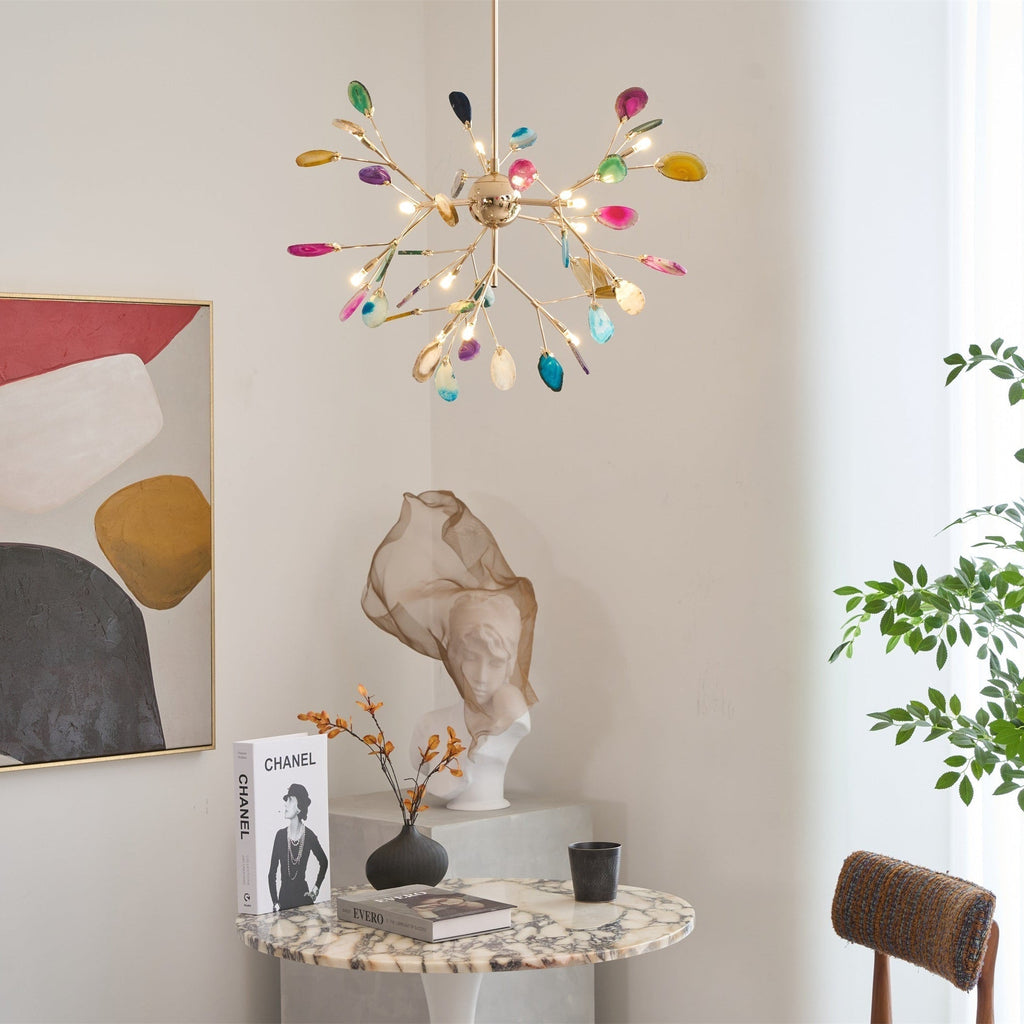 Agate Chandelier Colorful Branching