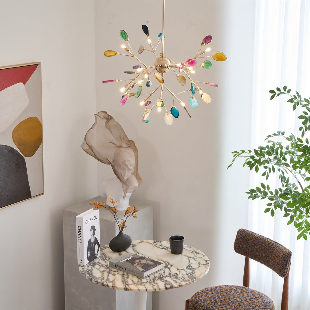 Agate Chandelier Colorful Branching