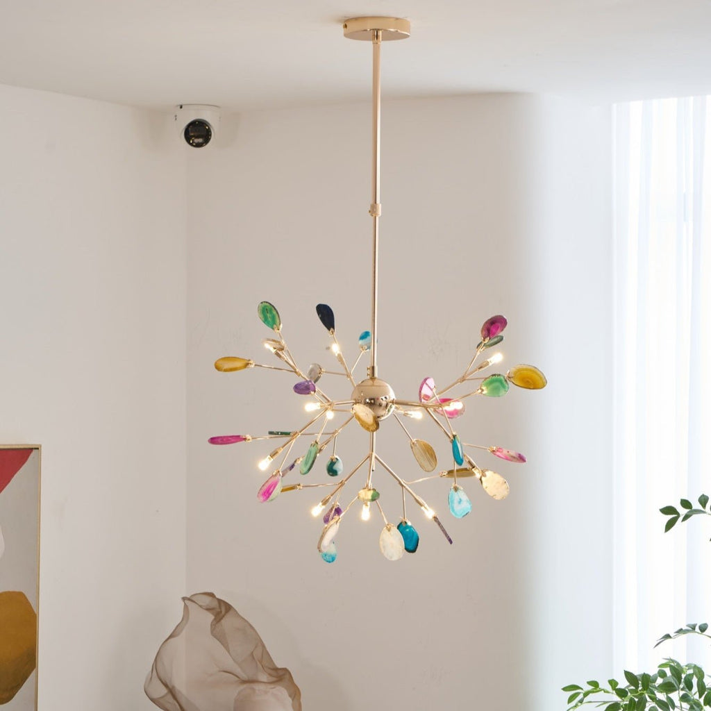 Agate Chandelier Colorful Branching