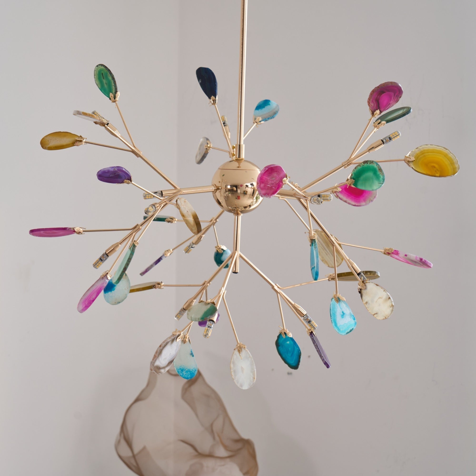 Agate Chandelier Colorful Branching