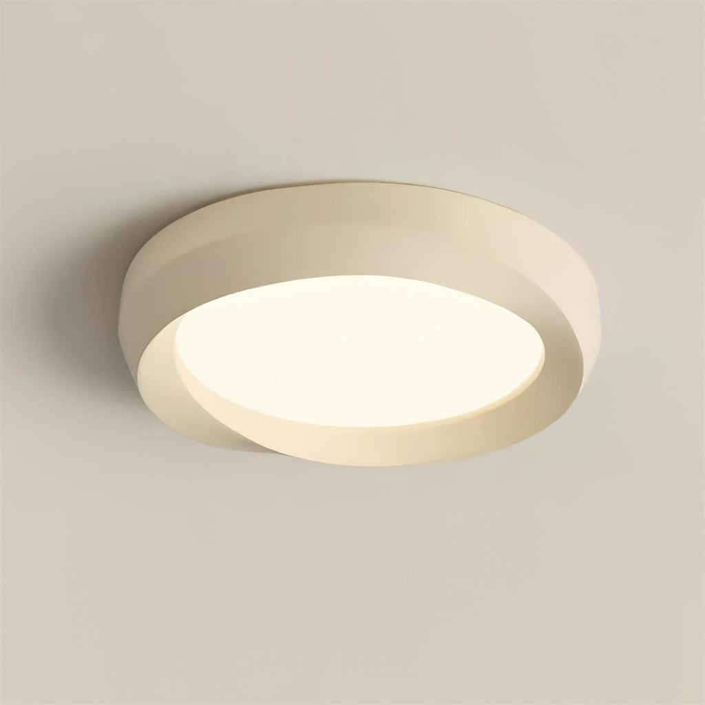 Ceiling Lamp Resin with Soft Curved Frame in Neutral Tones