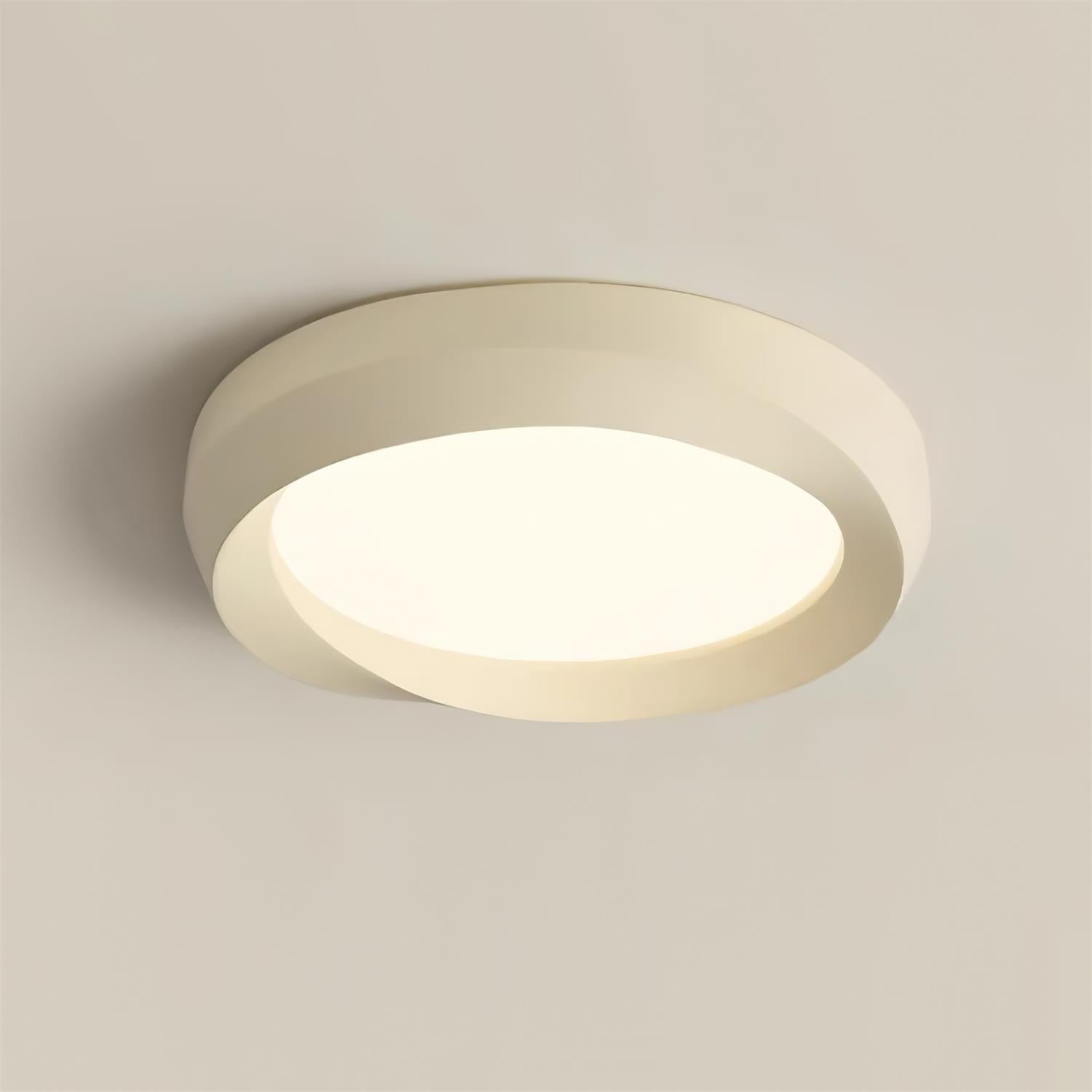 Ceiling Lamp Resin with Soft Curved Frame in Neutral Tones