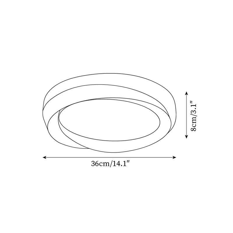 Ceiling Lamp Resin with Soft Curved Frame in Neutral Tones