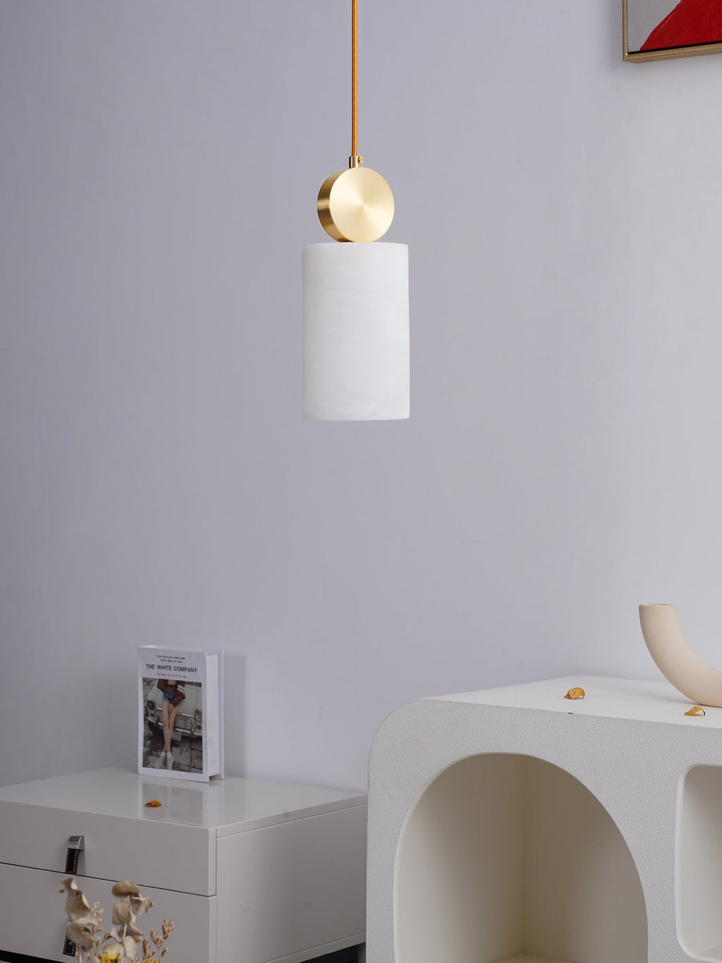Etruscan Pendant Light Alabaster & Brass