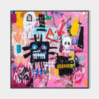Pink Graffiti Abstract Expressionist Painting