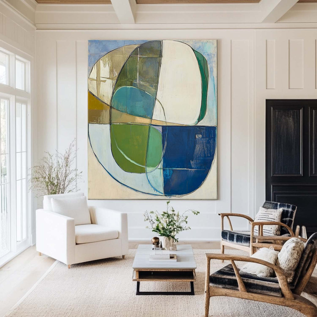 Mid Century Modern Abstract Oil Painting