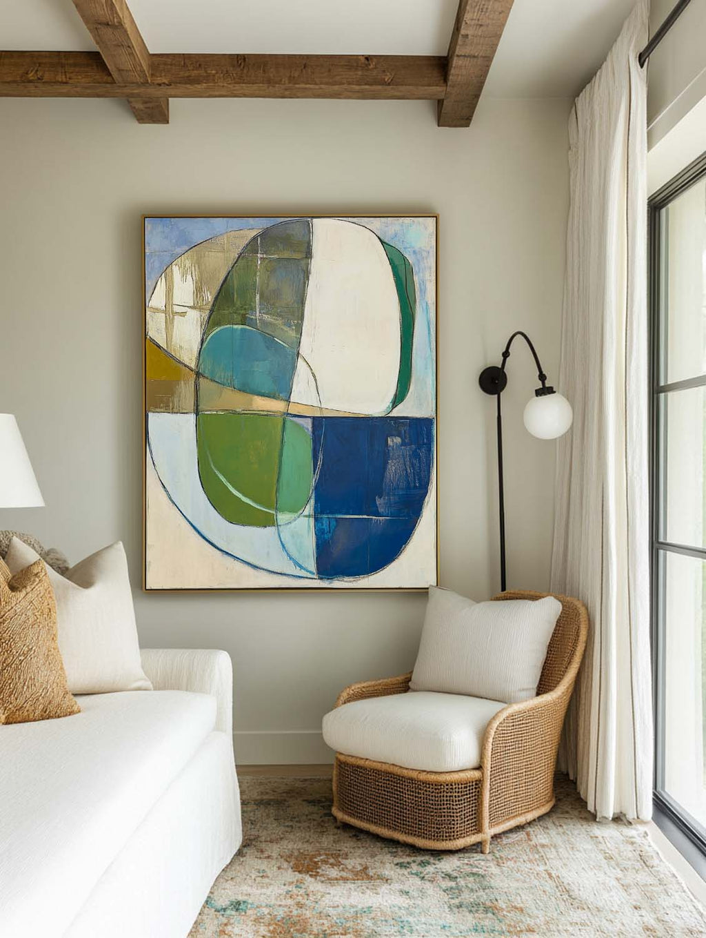 Mid Century Modern Abstract Oil Painting