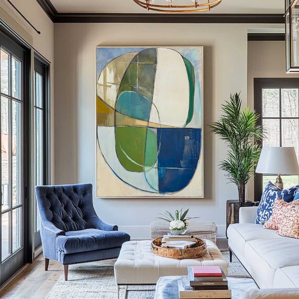 Mid Century Modern Abstract Oil Painting