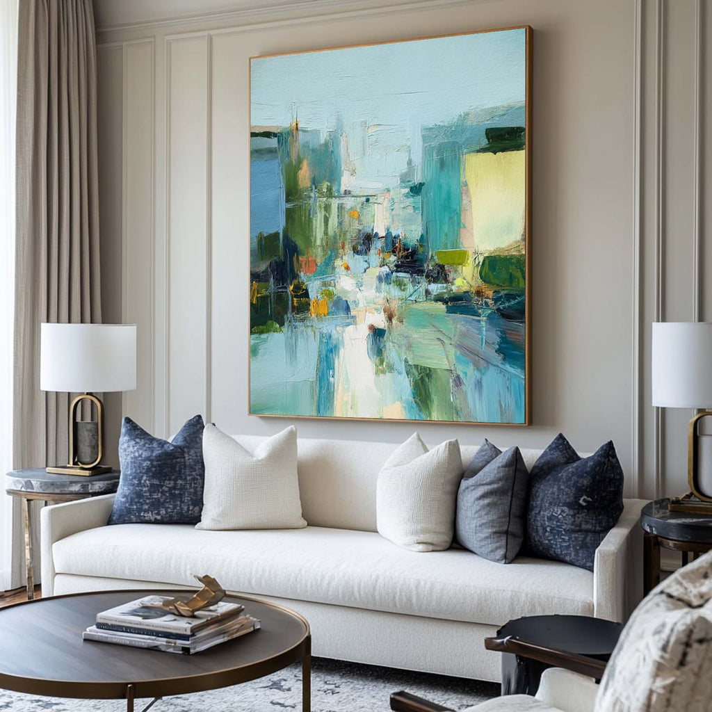 Abstract Impasto Cityscape Painting