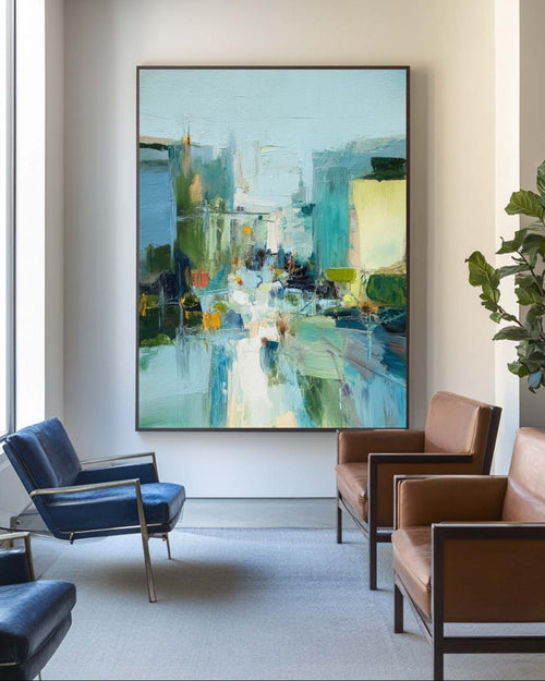 Abstract Impasto Cityscape Painting