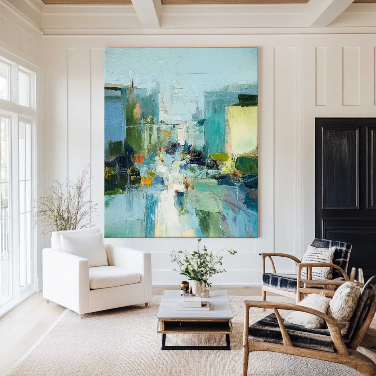 Abstract Impasto Cityscape Painting