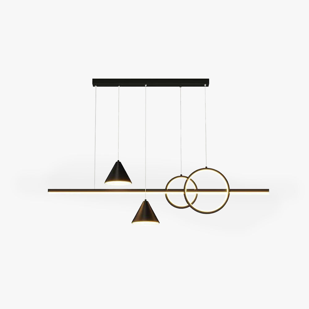 Arisha Contemporary Geometric Style Linear Metal Pendant Light White/Black