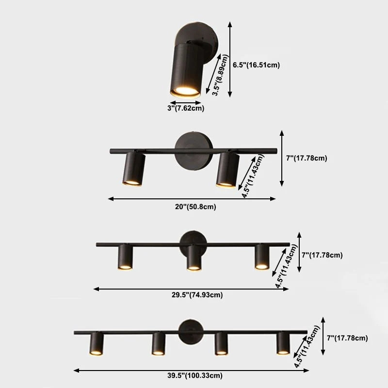 Griv Modern Cylinder Rotatable Spotlight Wall Lamp Brass