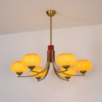 Auralyn 6-Light Amber Glass Globe Chandelier