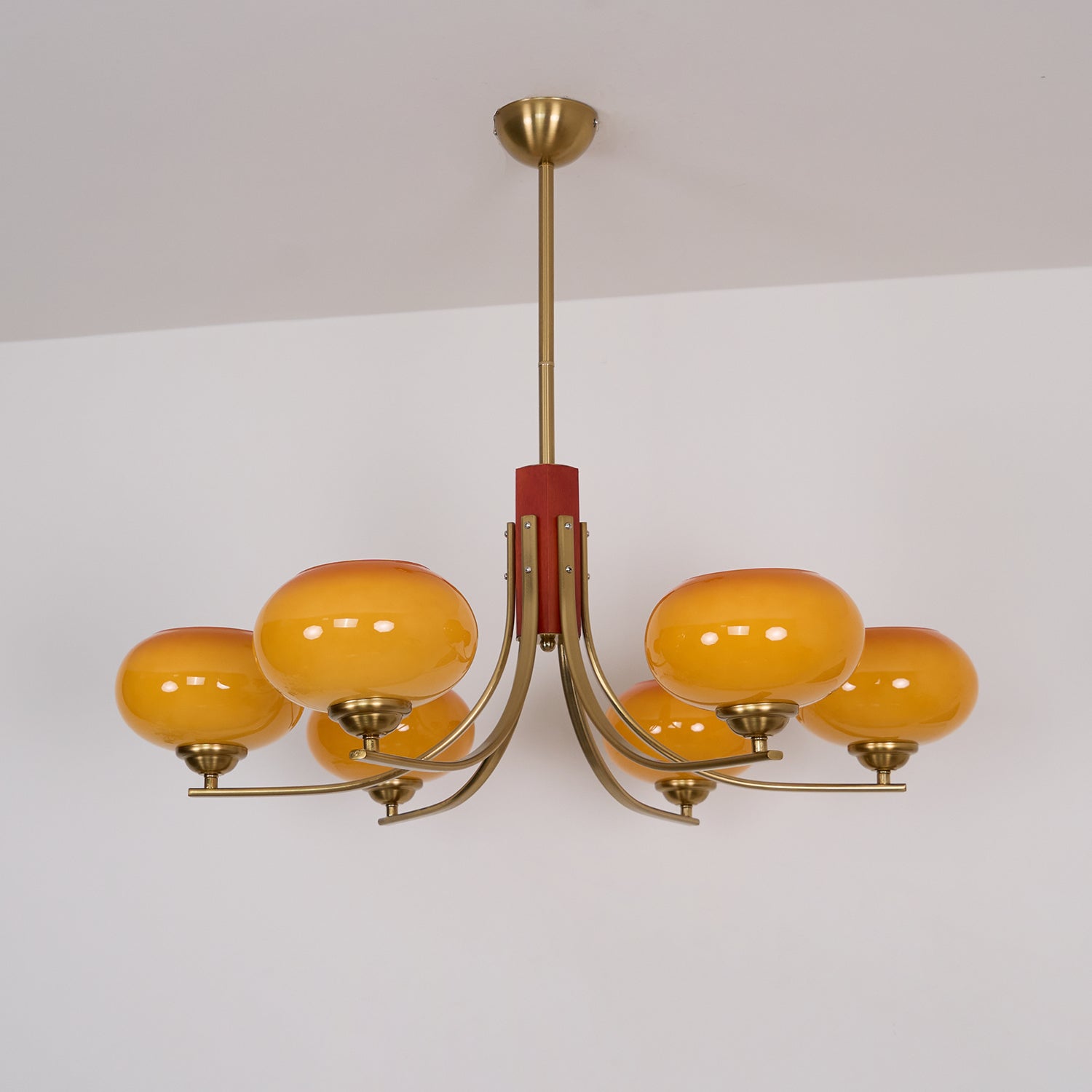 Auralyn 6-Light Amber Glass Globe Chandelier