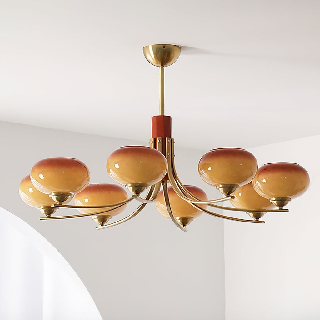 Auralyn 6-Light Amber Glass Globe Chandelier