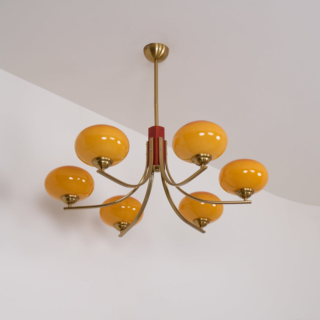 Auralyn 6-Light Amber Glass Globe Chandelier