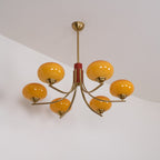 Auralyn 6-Light Amber Glass Globe Chandelier