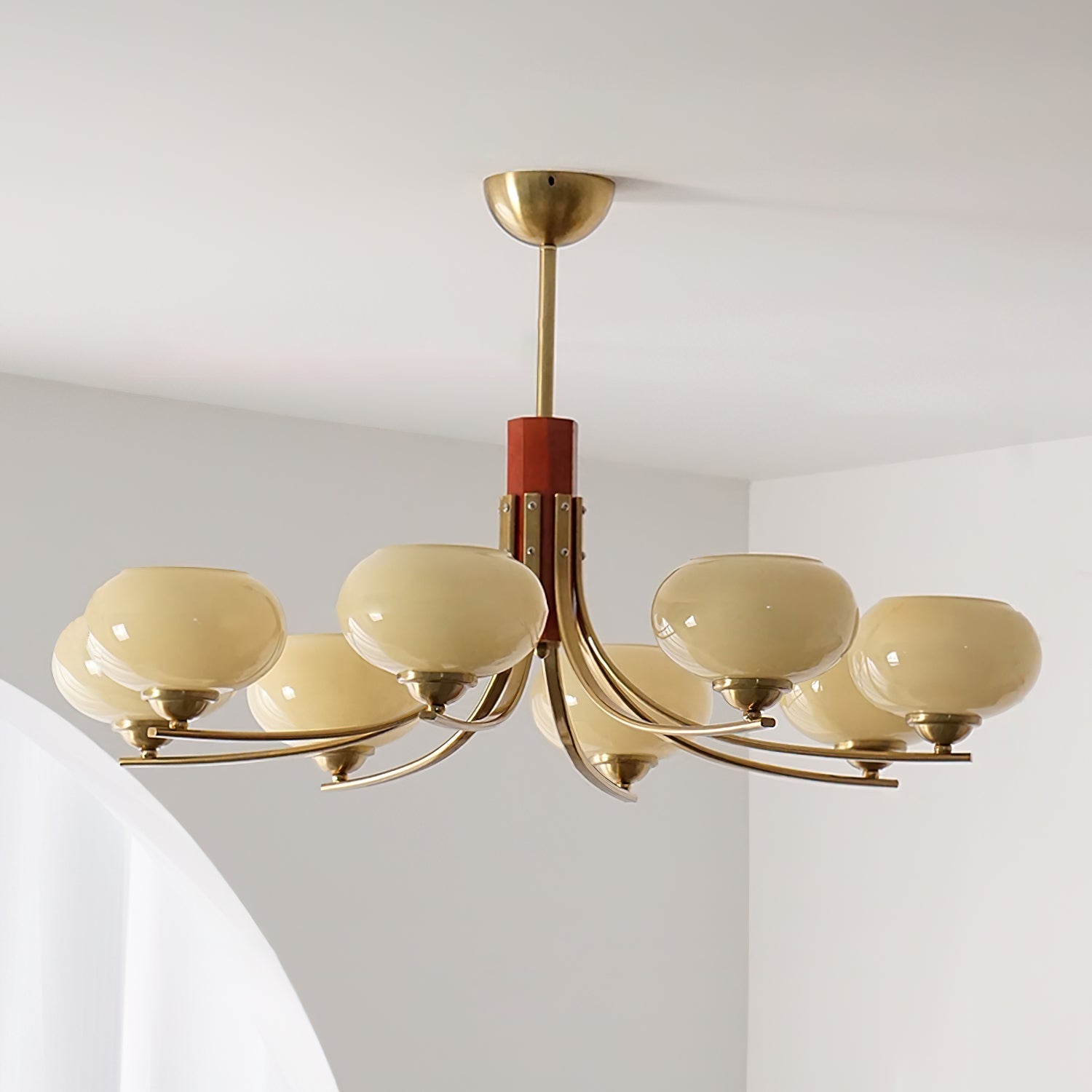 Auralyn 6-Light Amber Glass Globe Chandelier