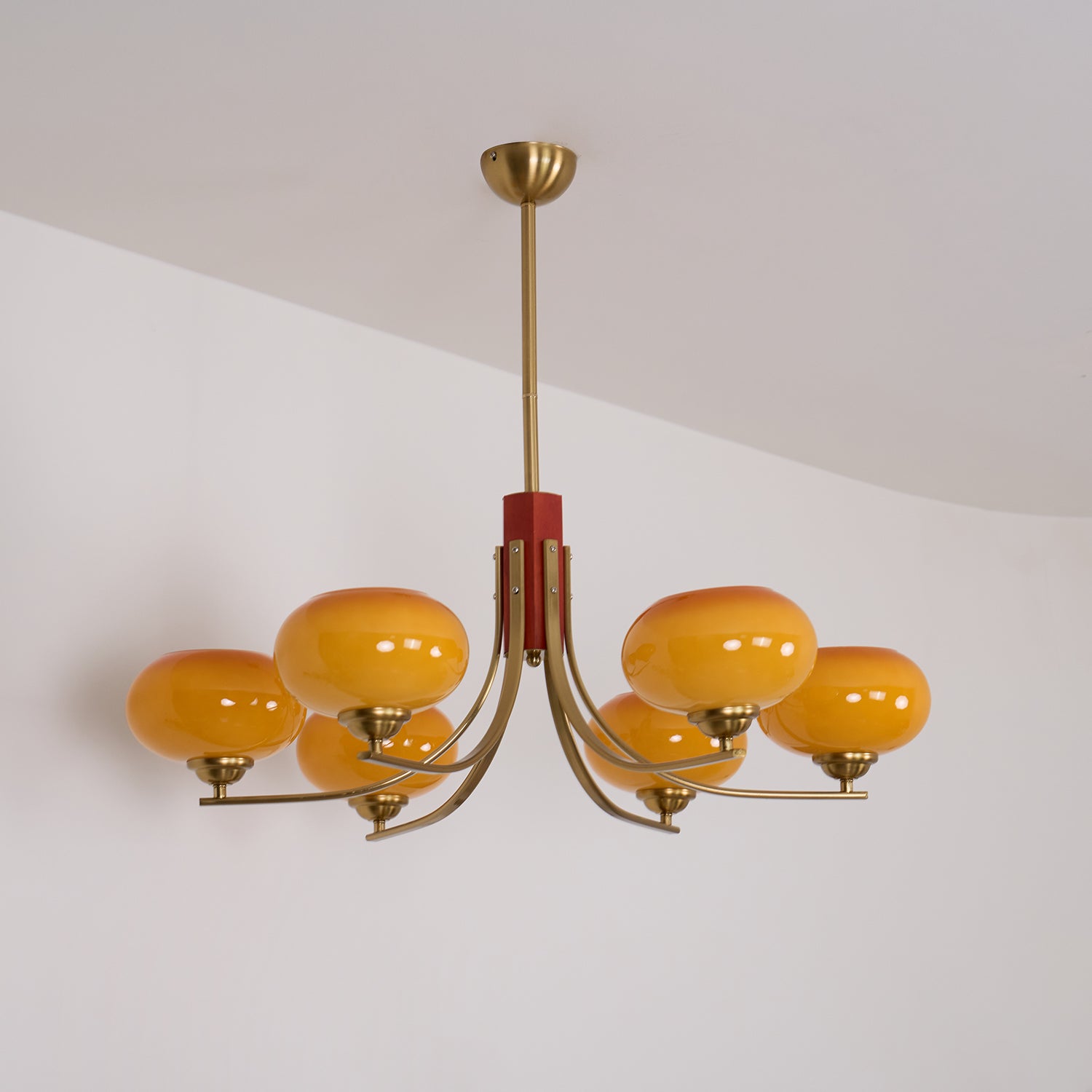 Auralyn 6-Light Amber Glass Globe Chandelier