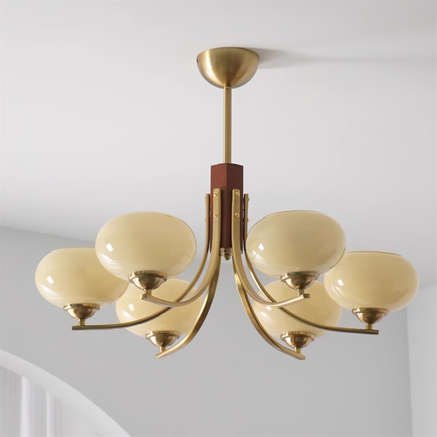 Auralyn 6-Light Amber Glass Globe Chandelier
