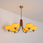 Auralyn 6-Light Amber Glass Globe Chandelier